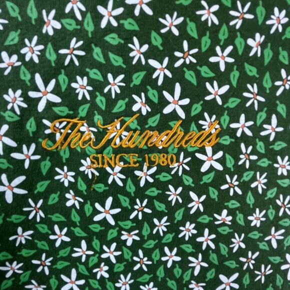 The Hundreds Shirt Mens Medium The Ditsy Green White Floral Cotton Streetwear - Picture 2 of 8